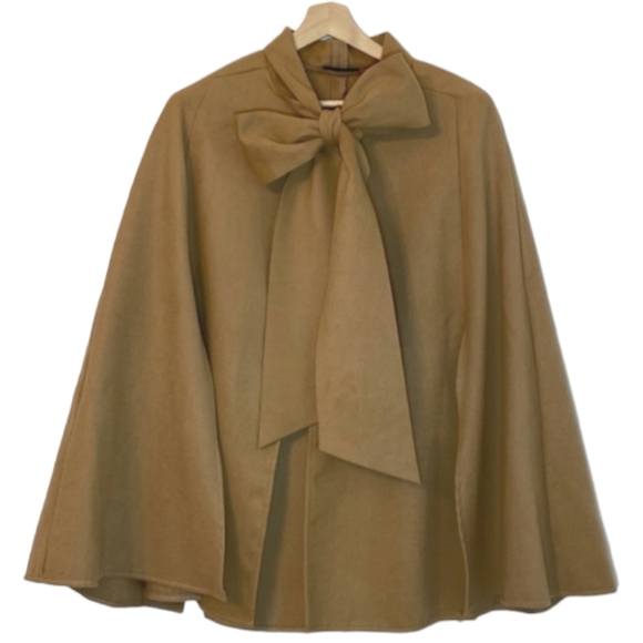 SHEIN Jackets & Blazers - NWOT | SHEIN Cape Coat w|bow Neck Accent